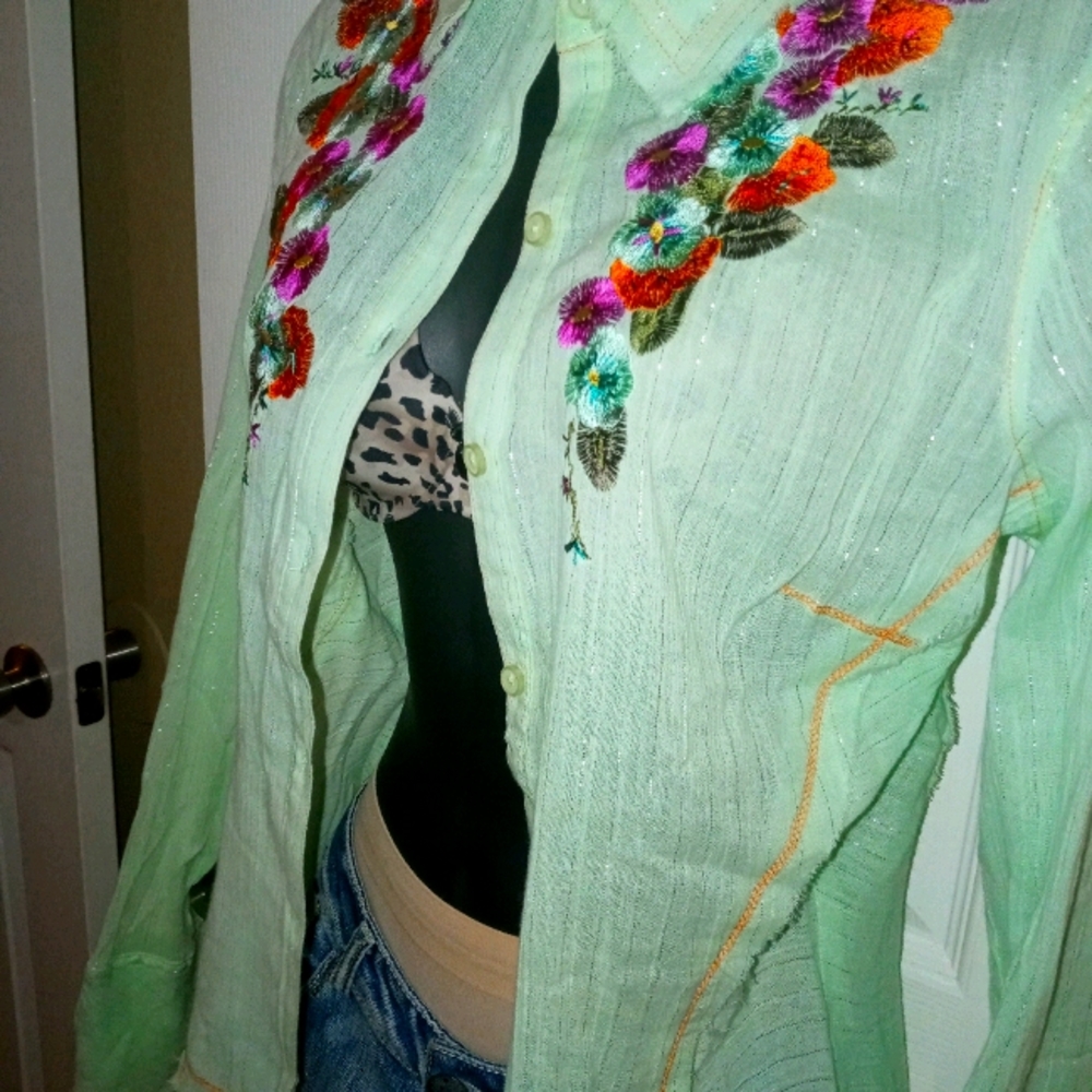 Cool summer nights button down shirt